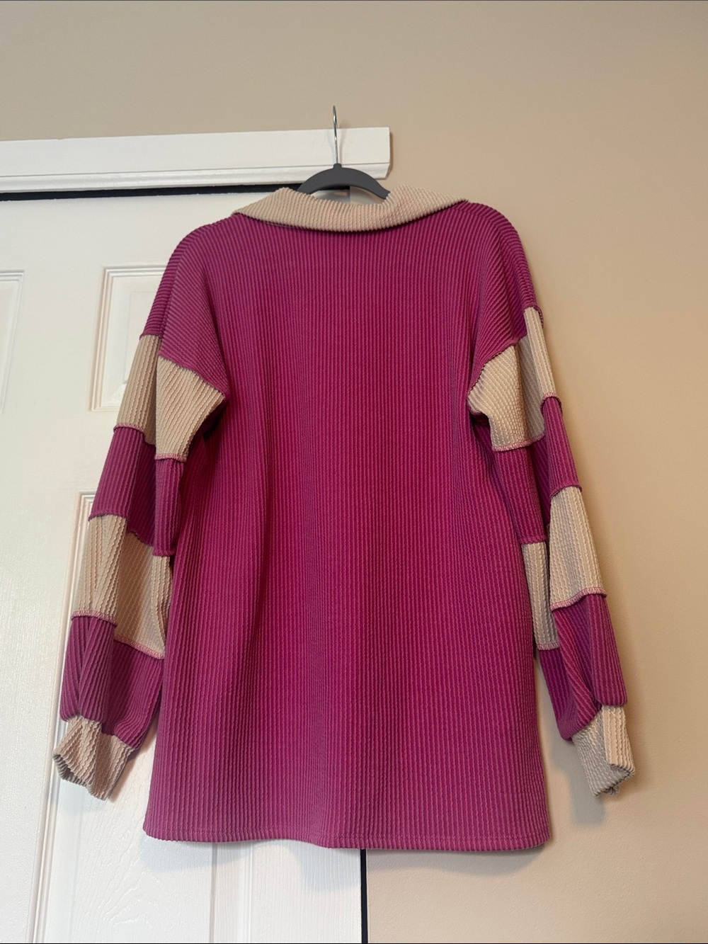 HEIMISH USA Ribbed V-Neck Collared Top - Picture 5 of 5